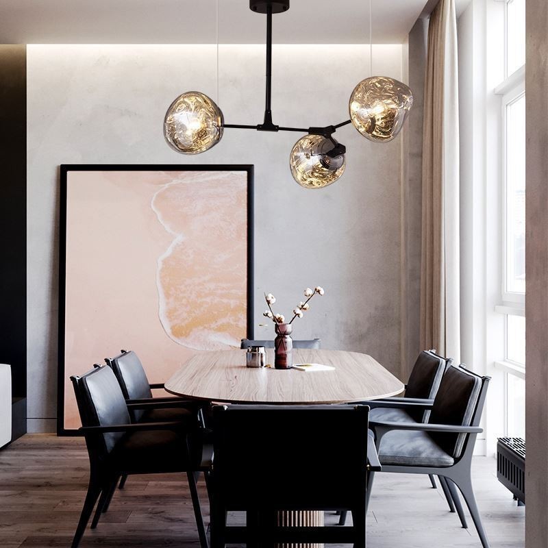 Lampada a sospensione moderna nordica con paralume in vetro colorato elettroplaccato
