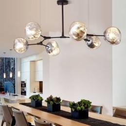 Lampada a sospensione moderna nordica con paralume in vetro colorato elettroplaccato