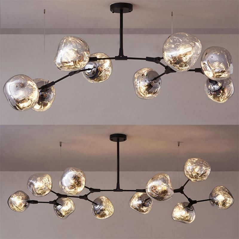 Lampada a sospensione moderna nordica con paralume in vetro colorato elettroplaccato