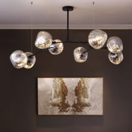 Lampada a sospensione moderna nordica con paralume in vetro colorato elettroplaccato