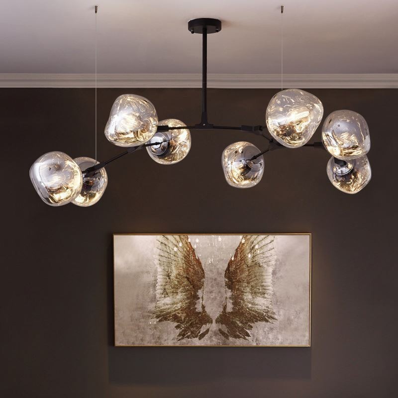 Lampada a sospensione moderna nordica con paralume in vetro colorato elettroplaccato
