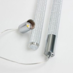 Lampada a sospensione LED in cristallo cromato a grappolo