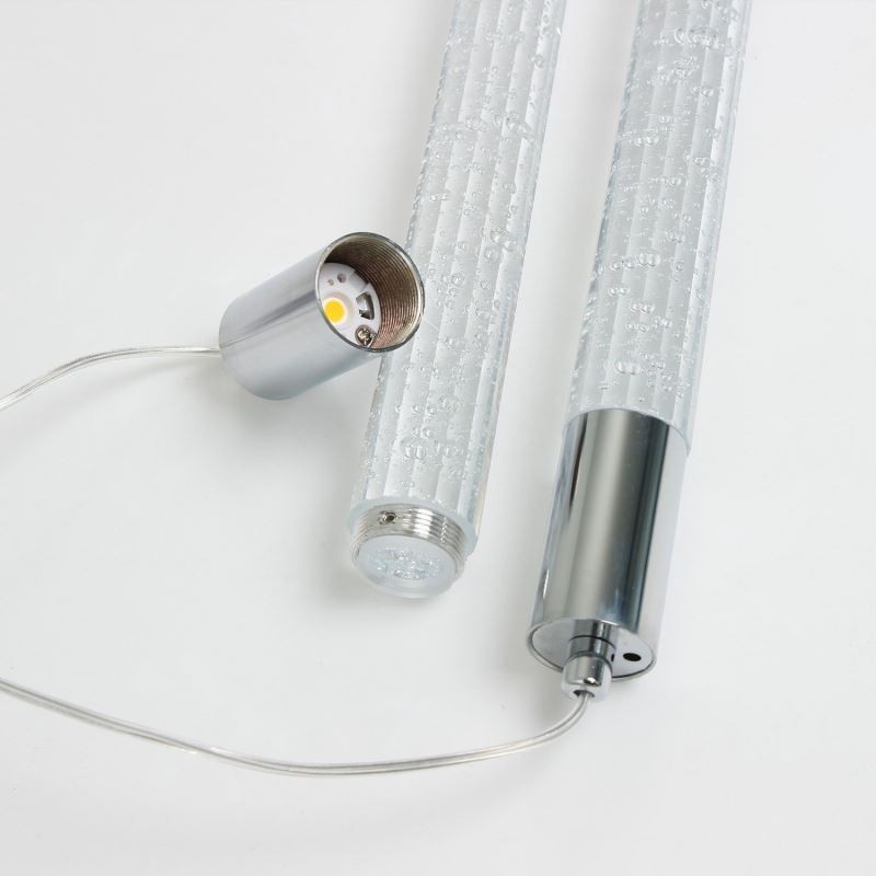 Lampada a sospensione LED in cristallo cromato a grappolo
