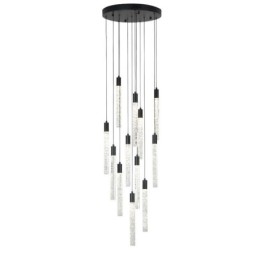 Lampada a sospensione LED a grappolo in cristallo nero