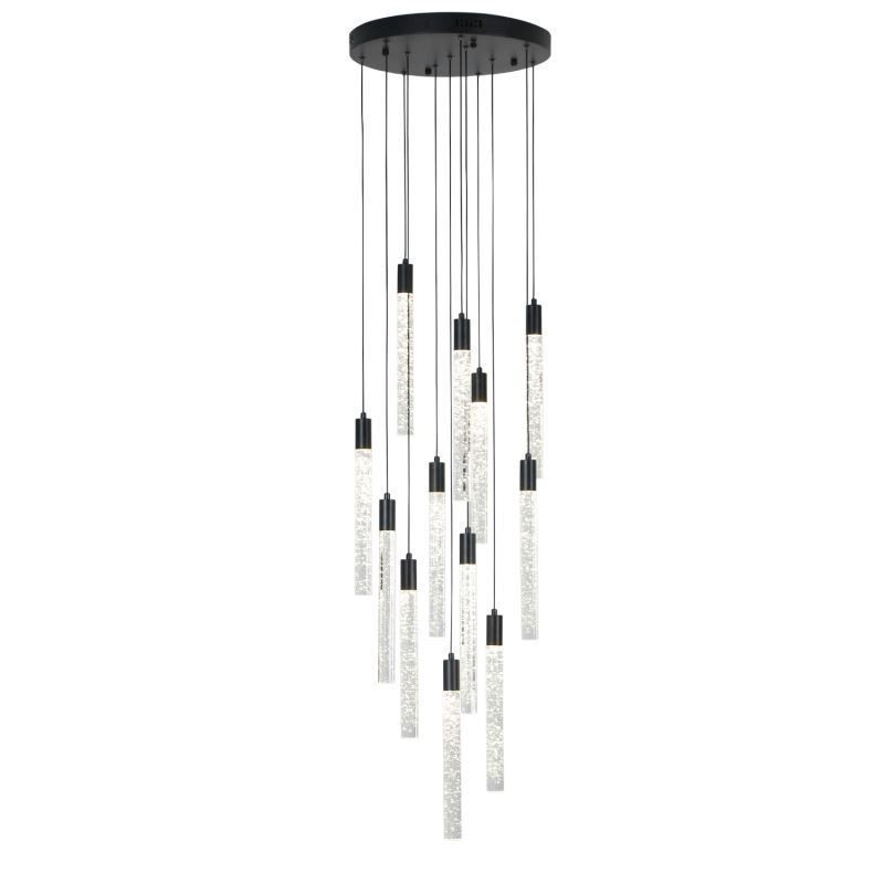 Lampada a sospensione LED a grappolo in cristallo nero