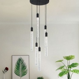 Lampada a sospensione LED a grappolo in cristallo nero