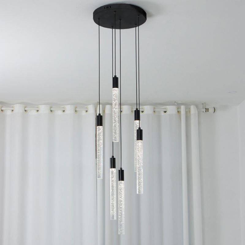 Lampada a sospensione LED a grappolo in cristallo nero