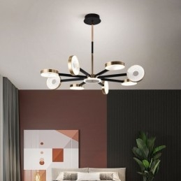 Lampada a sospensione LED minimalista a 9 luci, circolare, 80 x 65 cm