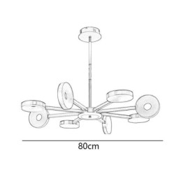Lampada a sospensione LED minimalista a 9 luci, circolare, 80 x 65 cm