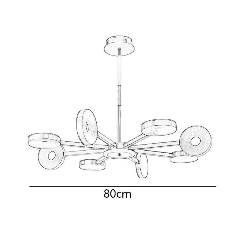 Lampada a sospensione LED minimalista a 9 luci, circolare, 80 x 65 cm