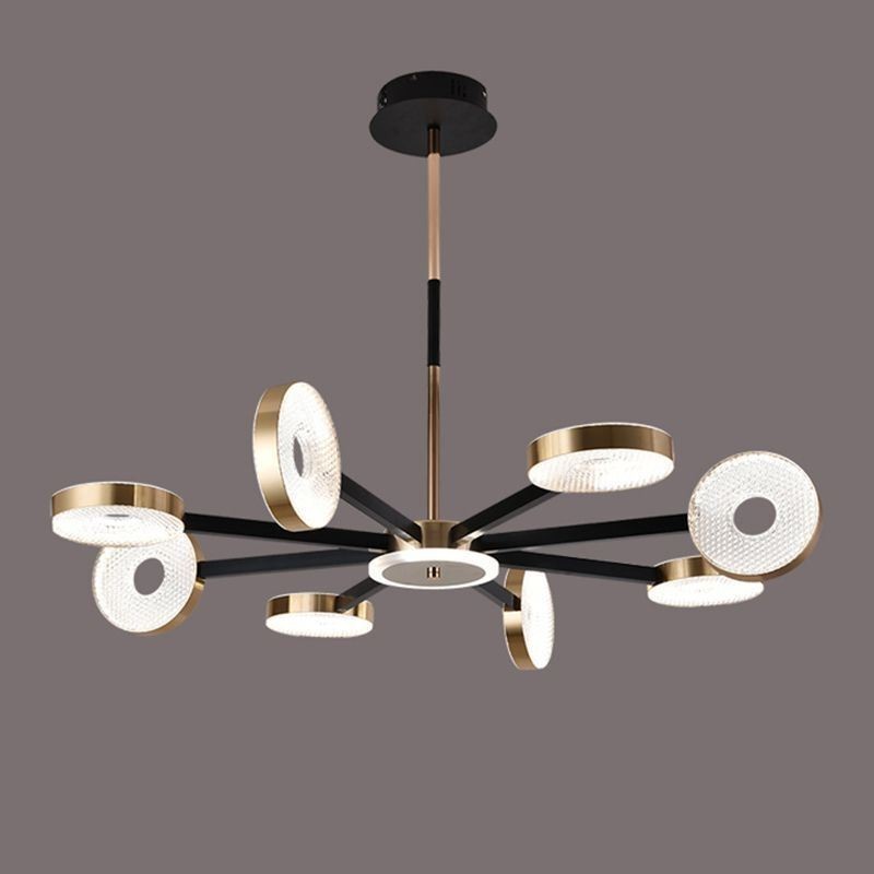 Lampada a sospensione LED minimalista a 9 luci, circolare, 80 x 65 cm