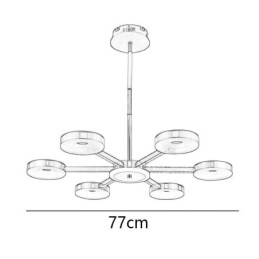 Lampada a sospensione LED minimalista circolare a 7 luci 90W 77×62 cm