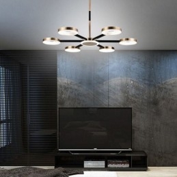 Lampada a sospensione LED minimalista circolare a 7 luci 90W 77×62 cm