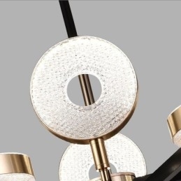 Lampada a sospensione LED minimalista circolare a 7 luci 90W 77×62 cm