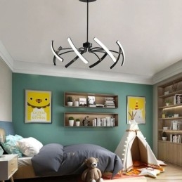 Lampada a sospensione LED minimalista trasformabile 8 luci 64 W 100×100×15 cm
