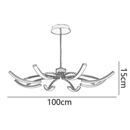 Lampada a sospensione LED minimalista trasformabile 8 luci 64 W 100×100×15 cm