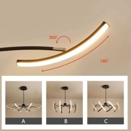 Lampada a sospensione LED minimalista trasformabile 8 luci 64 W 100×100×15 cm