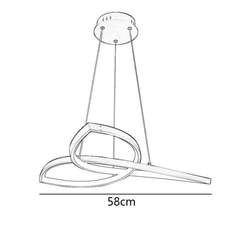 Lampada a sospensione LED minimalista Clover 35W 2800 lm 58 cm