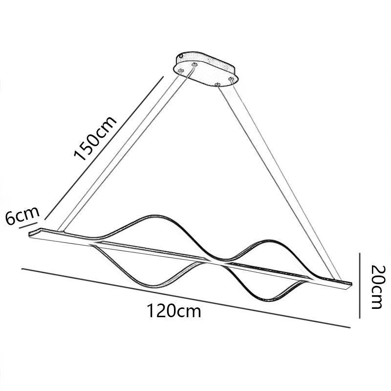 Lampada a sospensione LED minimalista Wave Light
