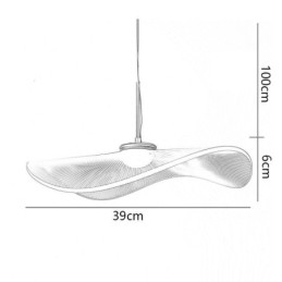 Lampada a sospensione LED in acrilico a foglia di loto, 16 W, 39 x 39 x 6 cm