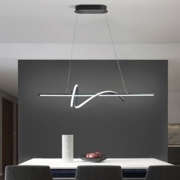 Lampada a sospensione LED minimalista corta avvolgente 2 luci 24 W 80×16×16 cm