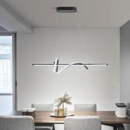 Lampada a sospensione LED minimalista corta avvolgente 2 luci 24 W 80×16×16 cm
