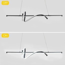 Lampada a sospensione LED minimalista corta avvolgente 2 luci 24 W 80×16×16 cm