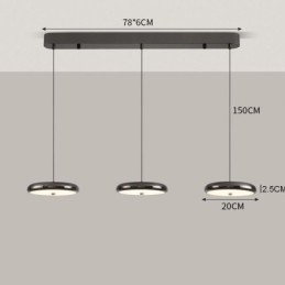 Lampada a sospensione a 3 luci moderna semplice