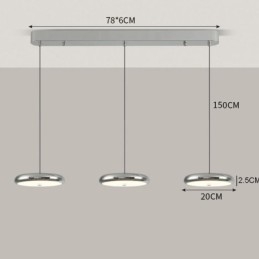 Lampada a sospensione a 3 luci moderna semplice