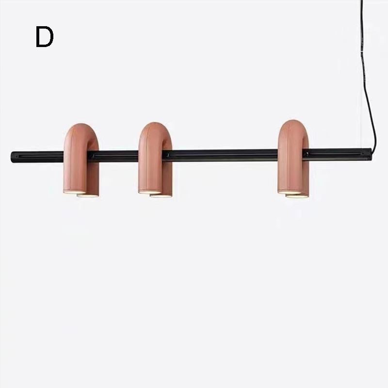 Lampada a sospensione in ferro battuto a forma di U con paralume girevole 90°