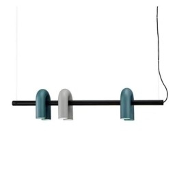 Lampada a sospensione in ferro battuto a forma di U con paralume girevole 90°