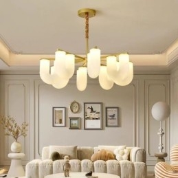 Lampadario a sospensione a U stile francese crema