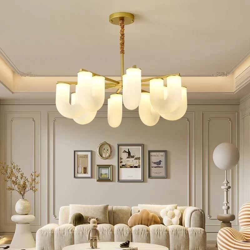 Lampadario a sospensione a U stile francese crema