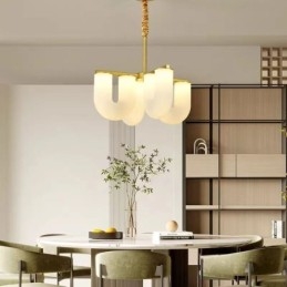 Lampadario a sospensione a U stile francese crema