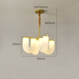 Lampadario a sospensione a U stile francese crema