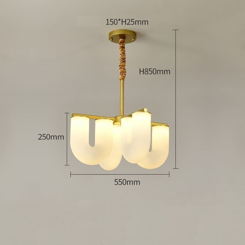 Lampadario a sospensione a U stile francese crema