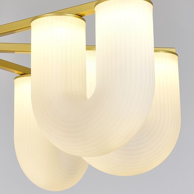 Lampadario a sospensione a U stile francese crema