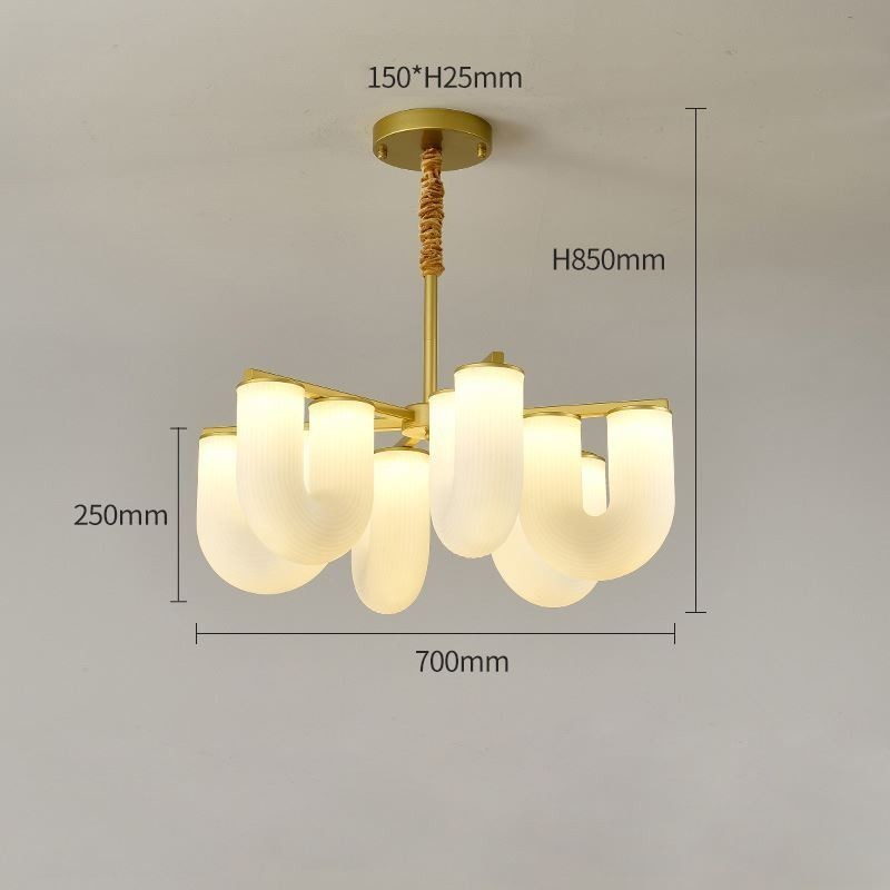 Lampadario a sospensione a U stile francese crema