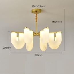 Lampadario a sospensione a U stile francese crema