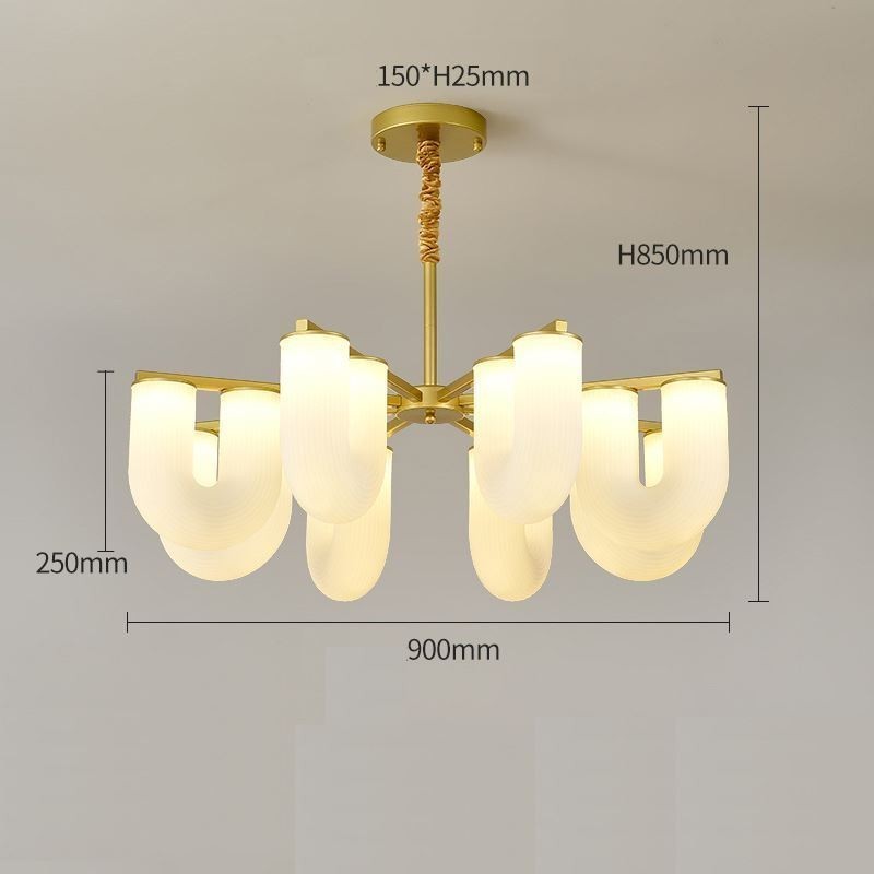 Lampadario a sospensione a U stile francese crema