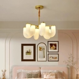 Lampadario a sospensione a U stile francese crema