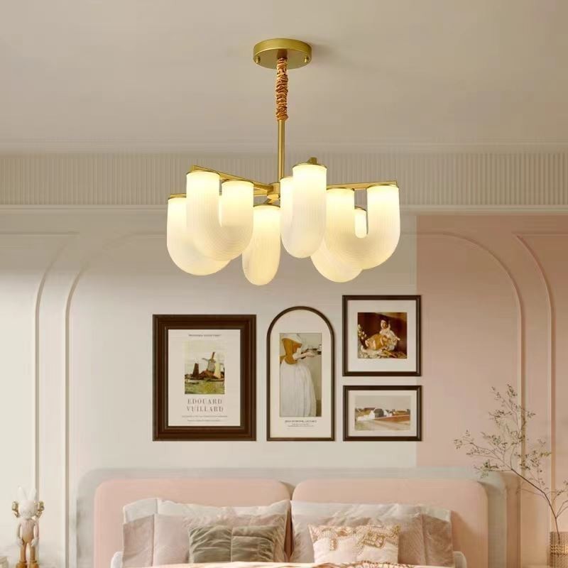 Lampadario a sospensione a U stile francese crema