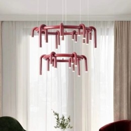 Lampada a sospensione nordica moderna circolare a U