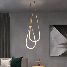 Lampada a sospensione Bamboo Creative Line nera oro