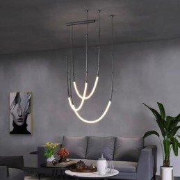 Lampada a sospensione Bamboo Creative Line nera oro