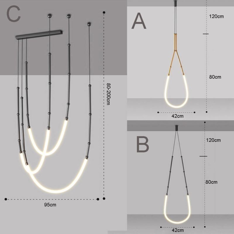 Lampada a sospensione Bamboo Creative Line nera oro