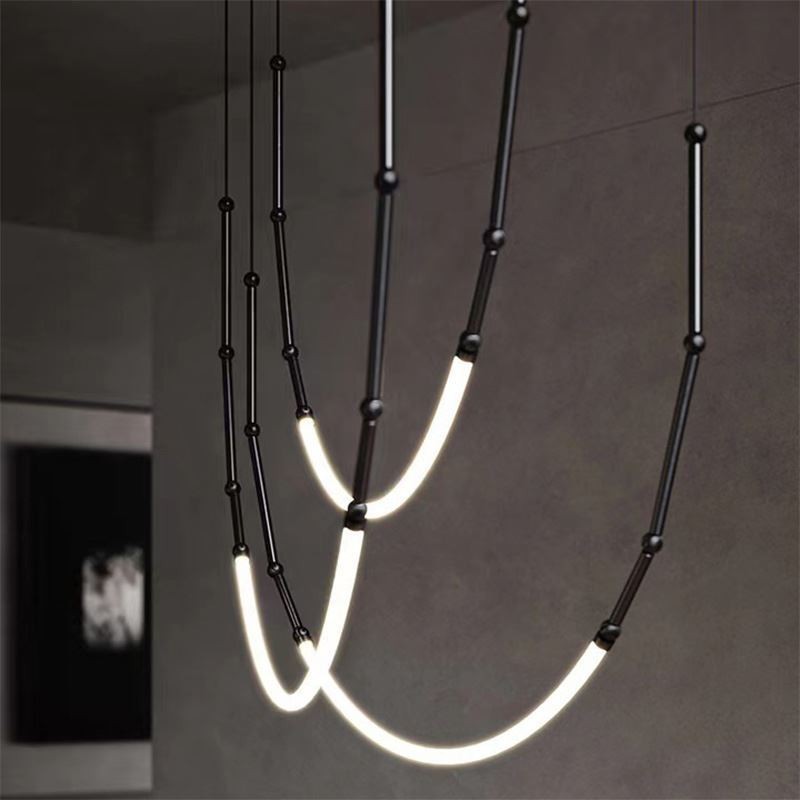 Lampada a sospensione Bamboo Creative Line nera oro