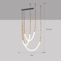Lampada a sospensione Bamboo Creative Line nera oro