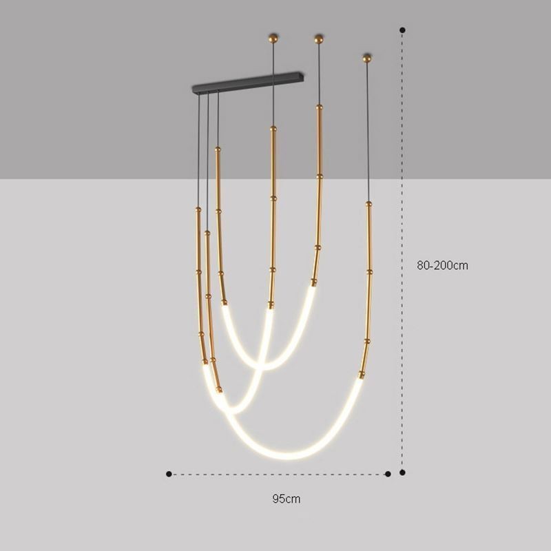 Lampada a sospensione Bamboo Creative Line nera oro