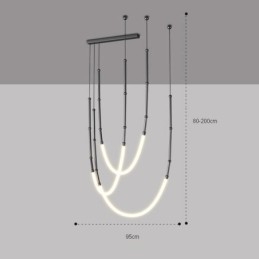 Lampada a sospensione Bamboo Creative Line nera oro